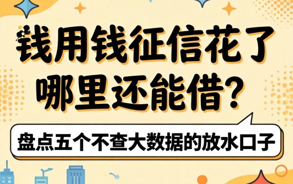 急用钱征信花了哪里还能借?盘点五个不查大数据的放水口子