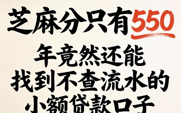 我芝麻分只有550，2026年竟然还能找到不查流水的小额贷款口子