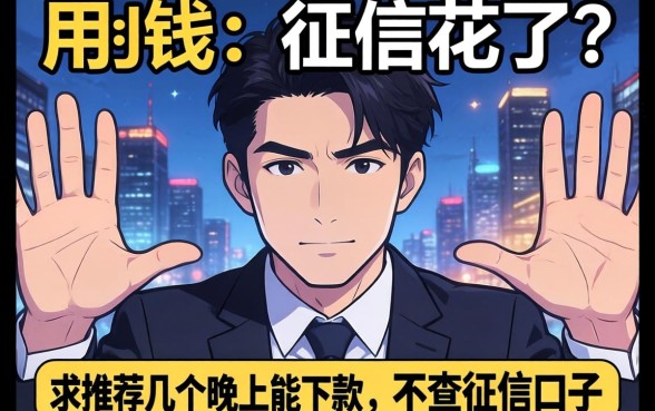 急用钱但征信花了？求推荐几个晚上能下款、不查征信的口子！
