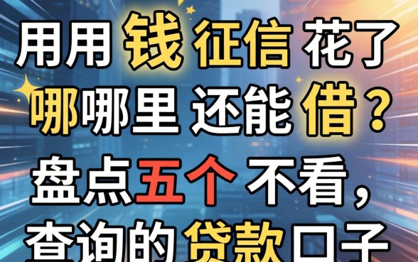 急用钱征信花了哪里还能借？盘点五个不看查询的贷款口子
