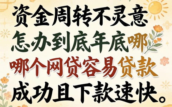 年底资金周转不灵怎么办？到底年底哪个网贷容易贷款成功且下款速度快？
