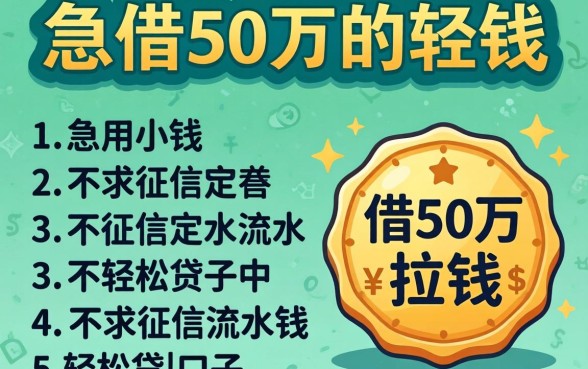 哪里可以借50万的钱,枚举5个急用小钱不求征信流水轻松贷的口子
