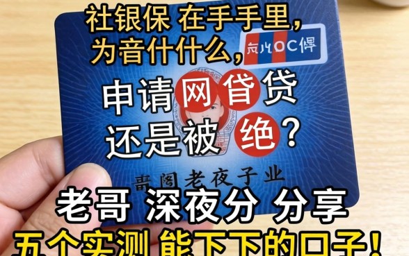 有社保在手里，为什么申请网贷还是被拒？老哥深夜分享五个实测能下的口子！