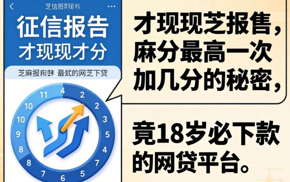 我查了征信报告才发现，芝麻分最高一次加几分的秘密，竟和18岁必下款的网贷平台有关