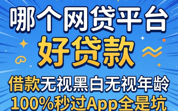 我试了所谓的哪个网贷平台好贷款，发现那些宣传借款无视黑白无视年龄100%秒过app全是坑