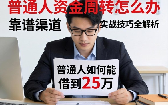 急需资金周转怎么办？普通人如何能借到25万？靠谱渠道与实战技巧全解析