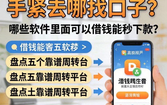 手头紧去哪找口子？哪些软件里面可以借钱能秒下款？盘点五个靠谱周转平台