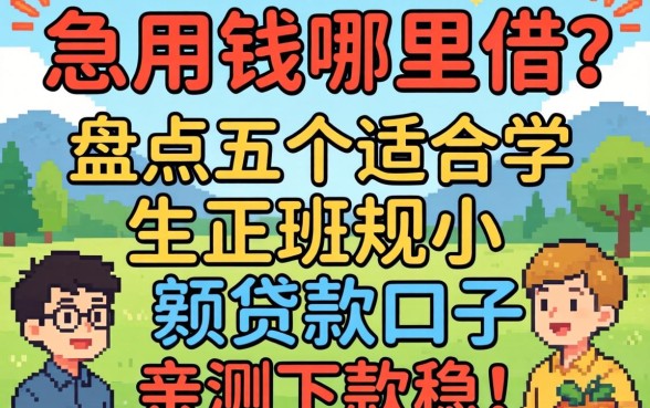 大学生急用钱哪里借？盘点五个适合学生的正规小额贷款口子，亲测下款稳！