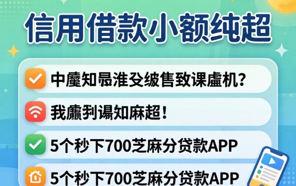 app信用借款小额纯超，胪列5个秒下700芝麻分贷款app