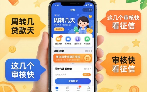 可以临时周转几天的贷款软件，这几个审核快不看征信