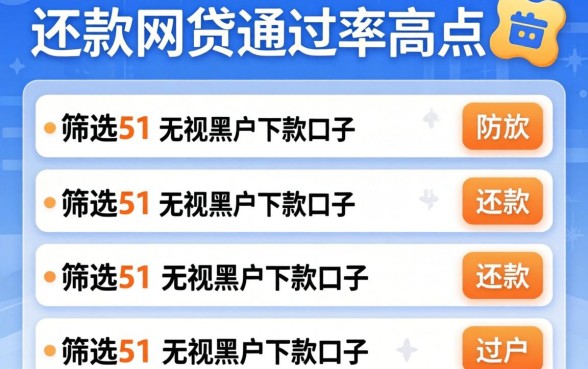 什么网贷通过率高点还款，筛选5个无视黑户下款口子