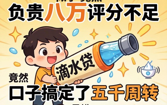 我负债八万评分不足，竟然在类似滴水贷的口子搞定了五千周转