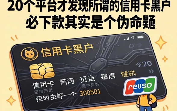 我翻了二十个平台才发现，所谓的信用卡黑户必下款其实是个伪命题