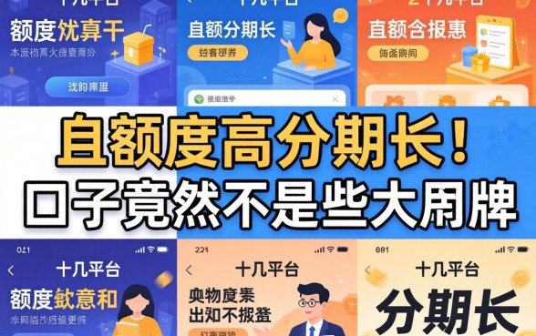 我试了十几个平台，发现额度高分期长的口子竟然不是那些大牌子