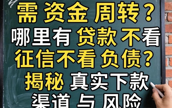 急需资金周转?哪里有贷款不看征信不看负债?揭秘真实下款渠道与风险