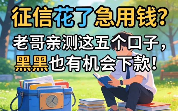 2026年征信花了急用钱?老哥亲测这五个口子,黑户也有机会下款!