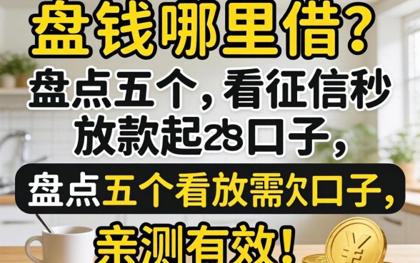 急需用钱哪里借？盘点五个不看征信秒放款的口子，亲测有效！