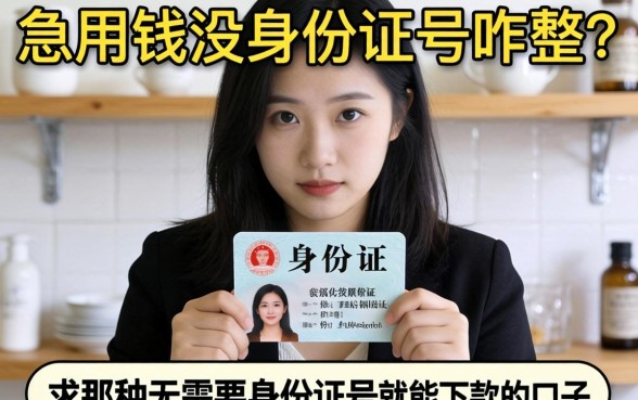 急用钱没身份证号咋整？求那种不需要身份证号就能下款的口子！