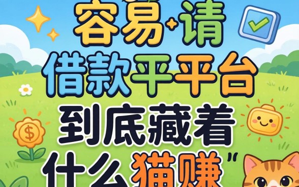 那些号称容易申请的借款平台，到底藏着什么猫腻？