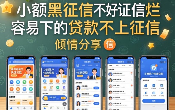 征信黑征信不好征信烂容易下的贷款不上征信，倾情分享五个手机小额黑户快速贷款软件