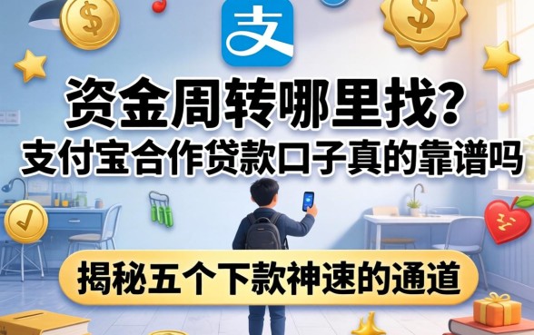 急需资金周转哪里找?支付宝合作贷款口子真的靠谱吗?揭秘五个下款神速的通道