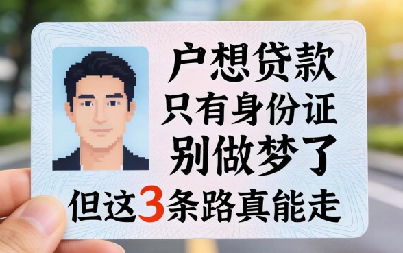 黑户想贷款只有身份证？别做梦了，但这3条路真能走