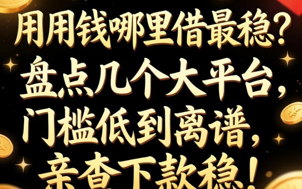 急用钱哪里借最稳？盘点几个大平台，门槛低到离谱，亲测下款稳！