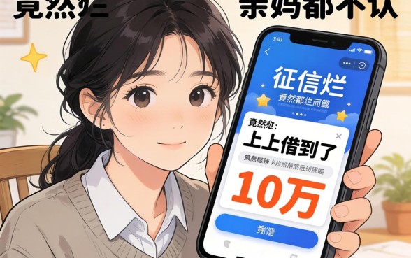 我征信烂到亲妈都不认，竟然在手机上借到了10万