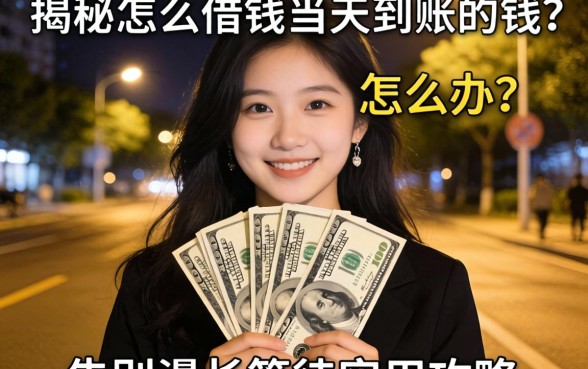 深夜急需用钱怎么办？揭秘怎么借钱当天到账的钱，告别漫长等待的实用攻略