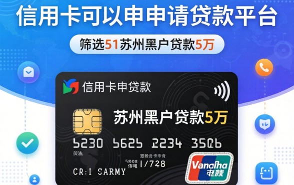 有信用卡可以申请的贷款平台，筛选5个苏州黑户贷款5万的软件