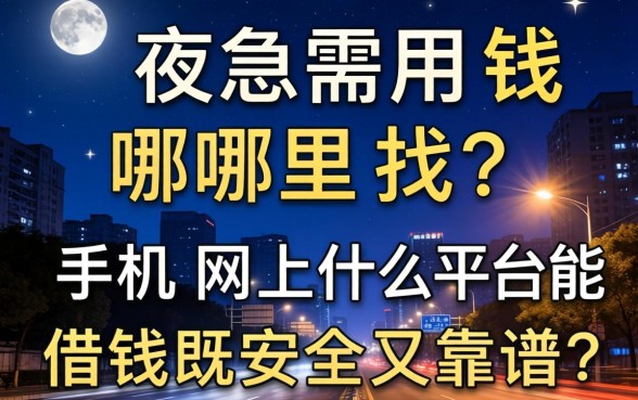 深夜急需用钱哪里找？手机网上什么平台能借钱既安全又靠谱？
