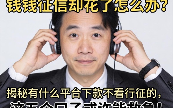 急需用钱征信却花了怎么办？揭秘有什么平台下款不看征信的，这五个口子或许能救急！