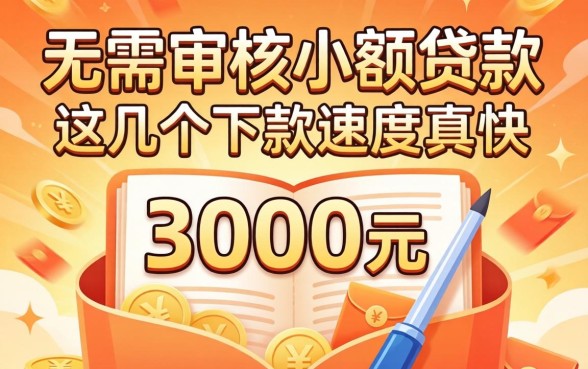 揭秘无需审核小额贷款3000元的平台，这几个下款速度真快