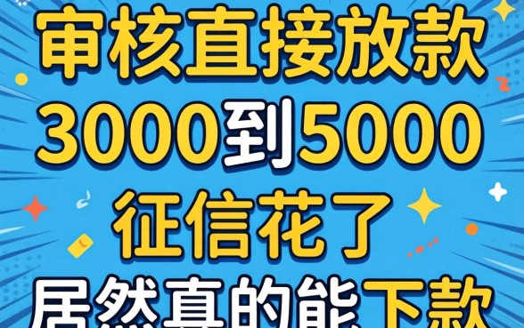 我试了那些不审核直接放款3000到5000的平台,征信花了居然真的能下款