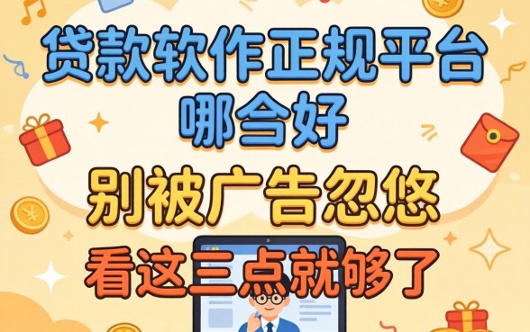 贷款软件正规平台哪个好?别被广告忽悠,看这三点就够了