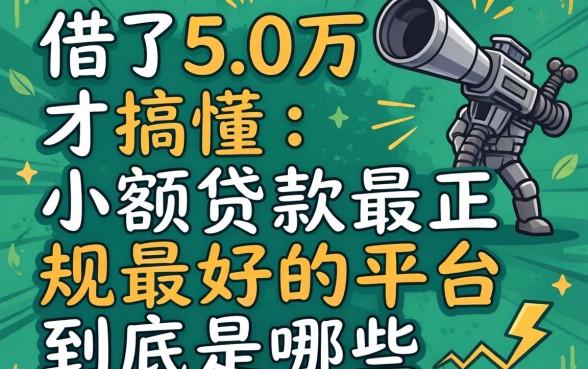 借了50万才搞懂：小额贷款最正规最好的平台到底是哪些