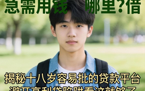 刚满十八岁急需用钱哪里借?揭秘十八岁容易批的贷款平台,避开高利贷陷阱看这就够了