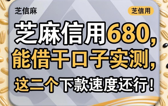 芝麻信用680能借的口子实测，这几个下款速度还行