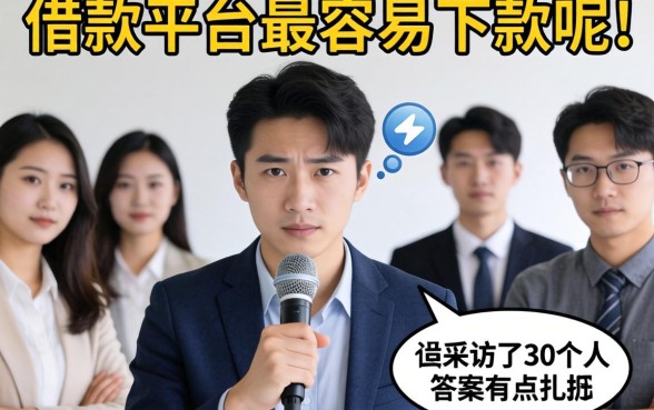 什么借款平台最容易下款呢？我采访了30个人，答案有点扎心