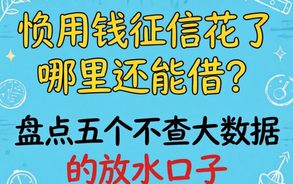 急用钱征信花了哪里还能借?盘点五个不查大数据的放水口子