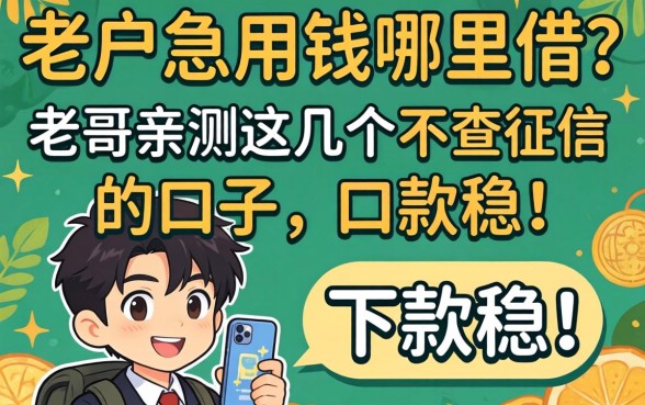 黑户急用钱哪里借？老哥亲测这几个不查征信的口子，下款稳！