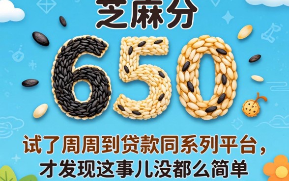 我芝麻分650，试了周周到贷款同系列平台，才发现这事儿没那么简单