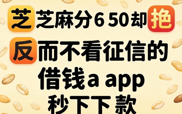我芝麻分650却被拒,反而不看征信的借钱app秒下款