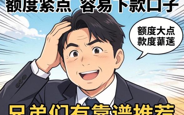 最近手头紧想找个额度大点、容易下款的口子，兄弟们有靠谱推荐吗？