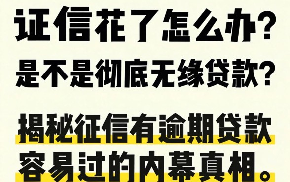 征信花了怎么办？是不是彻底无缘贷款？揭秘征信有逾期2026贷款容易过的内幕真相