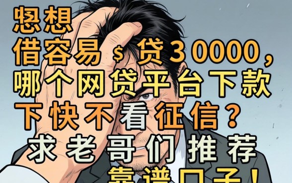 手头紧想借容易贷3000，哪个网贷平台下款快不看征信？求老哥们推荐靠谱口子！