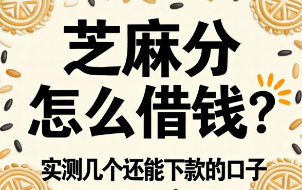 2026芝麻分怎么借钱？实测几个还能下款的口子