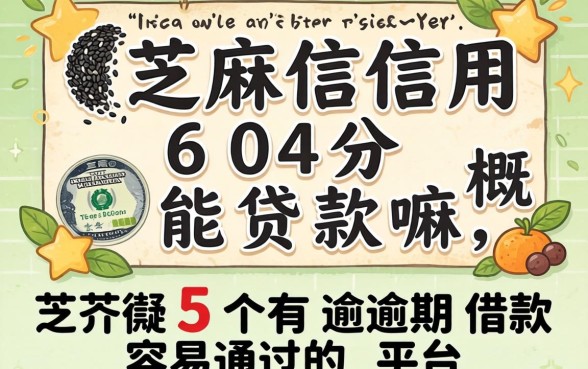 芝麻信用604分能贷款嘛，概括5个有逾期借款容易通过的平台