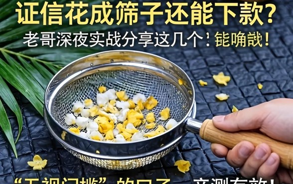 征信花成筛子还能下款？老哥深夜实战分享这几个“无视门槛”的口子，亲测有效！
