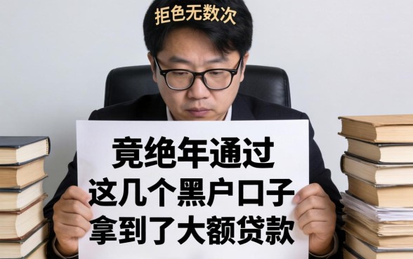 我负债累累被拒无数次，竟在2026年通过这几个黑户口子拿到了大额贷款